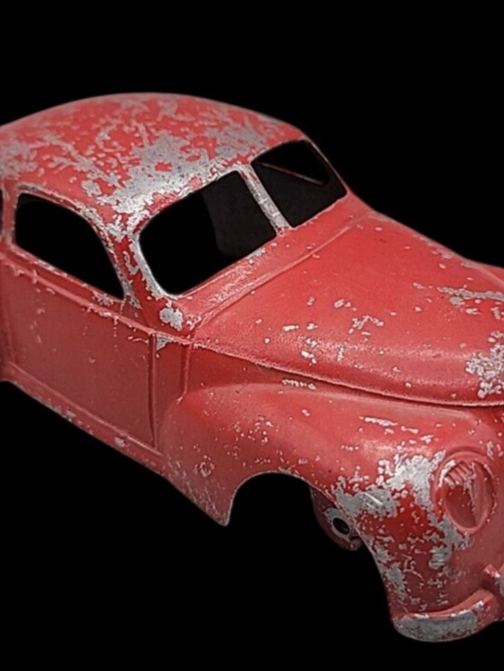 Vtg Slik-Toys Cast Aluminum Split Window Sedan Car Toy Lansing Iowa Red 9600 - Picture 12 of 13